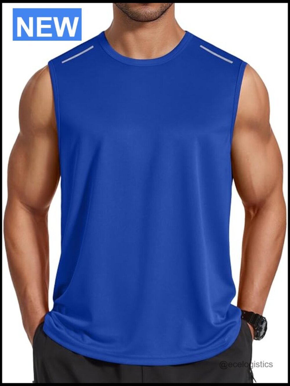 Men's Sleeveless Tank Top Quick Dry Gym Muscle Shirt Athletic Workout Tee